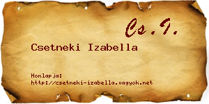 Csetneki Izabella névjegykártya
